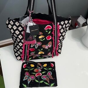 Vintage-Inspired Beaded Tote Set | America & Beyond | Festival Statement Bag